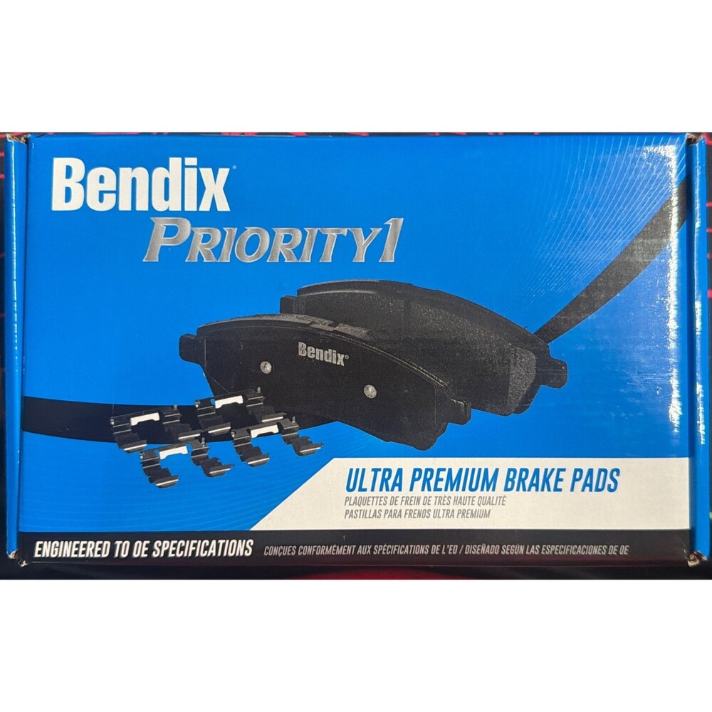 Bendix Priority1 CFC1391 Ultra Premium Ceramic Rear Brake Pads Set w/ Hardware